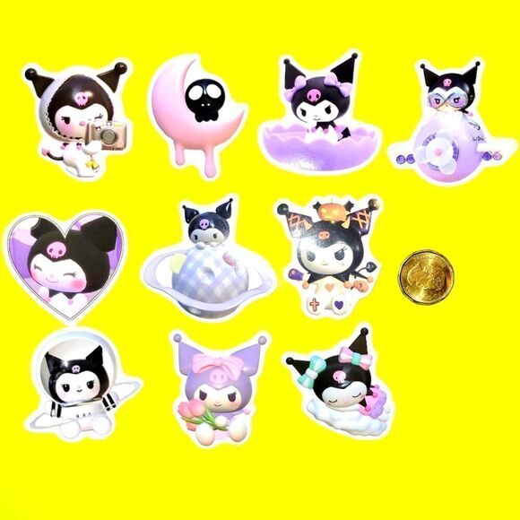 3/$20 Brand New 10x Kuromi Waterproof Stickers #8 - Picture 1 of 1